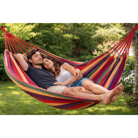 Canvas Hammock 1 - 2 Person Heavy Duty 102" x 31" Camping Backyard Patio Swing