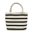 thumbnail image 1 of Canvas Handbag with Striped Design, Simple Tote Shoulder Bag for Shopping, Lightweight Everyday Carryall Bag, Casual Outing Handbag for Essentials, Compact and Stylish Bag for Women, 1 of 6