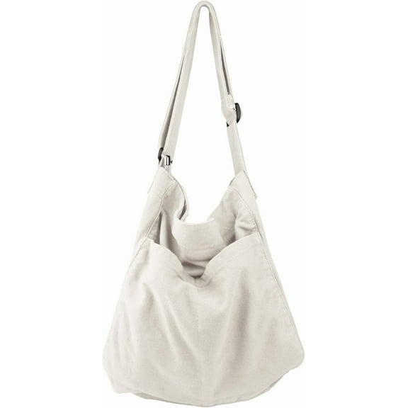 Canvas Hobo Crossbody Shoulder Tote Bag for Women and Men W/Multi-pocket Casual Purse Messenger Bags Travel Work