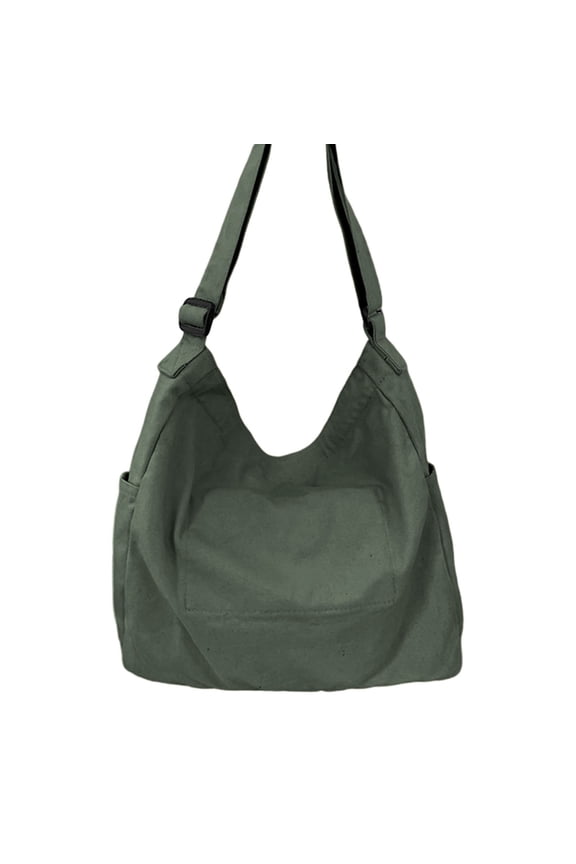 Canvas Hobo Crossbody Shoulder Tote Bag for Women and Men W/Multi-pocket Casual Purse Messenger Bags Travel Work