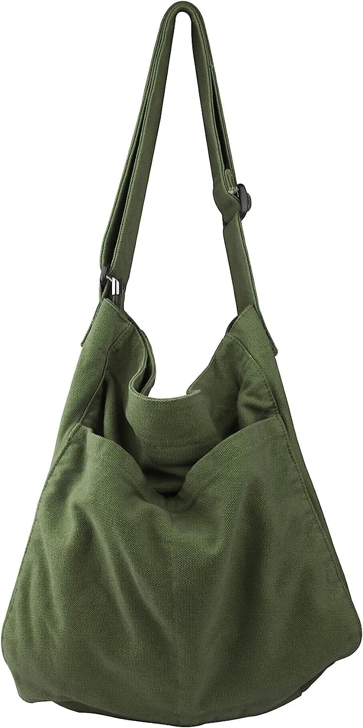 Arkefi Canvas Hobo Crossbody Bag - Large Messenger Tote For Women & Men, 14.17x12.99x5.11" - View #5