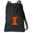 thumbnail image 1 of Canvas Illini Backpack Natural Cotton University of Illinois Cinch Bag Lined and with Wide Straps, 1 of 2