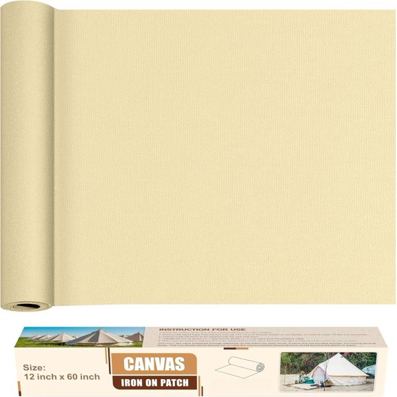 Canvas Iron Patch,12"x60", Fabric Repair Patch, for Various Sofa,Tent,Clothes,Seats,Suitcases (Beige3.0,)