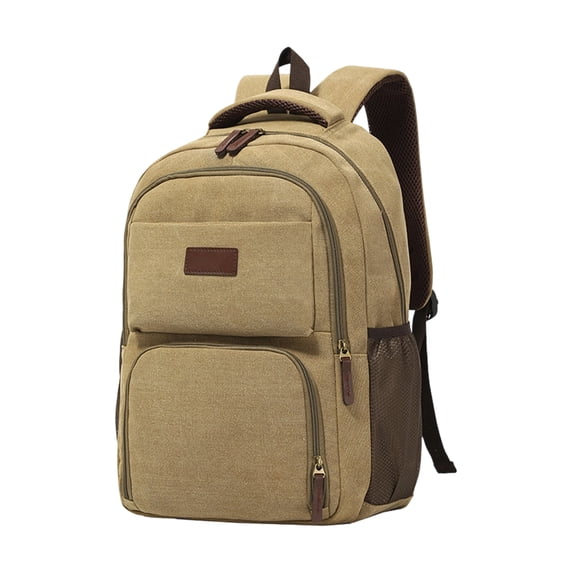 Canvas Laptop Backpack, Bag for Men Women,Travel Work Rucksack Fits 15.6 Inch Laptop, Large Capacity Bookbag