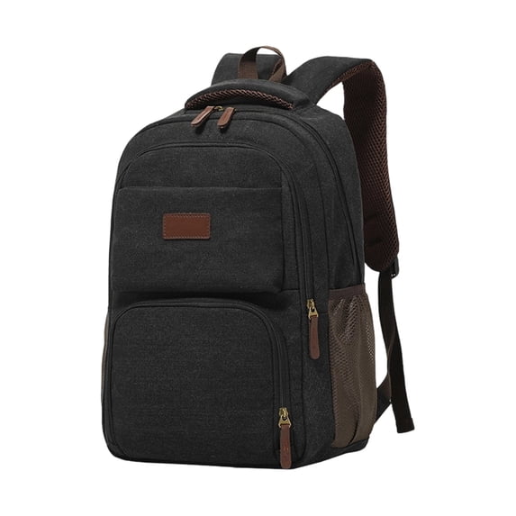Canvas Laptop Backpack, Bag for Men Women,Travel Work Rucksack Fits 15.6 Inch Laptop, Large Capacity Bookbag