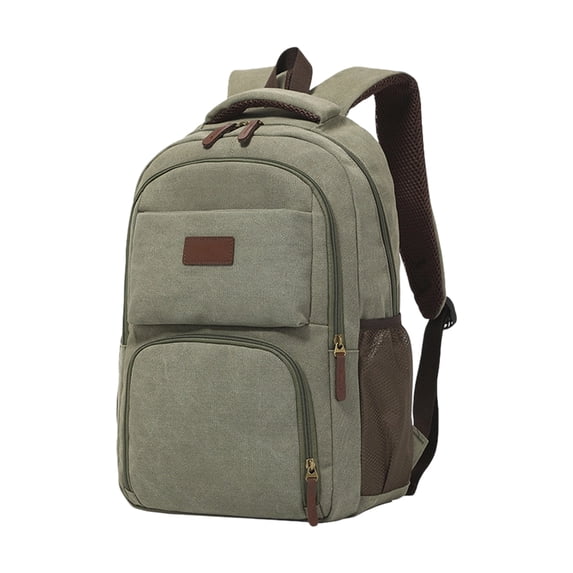 Canvas Laptop Backpack, Bag for Men Women,Travel Work Rucksack Fits 15.6 Inch Laptop, Large Capacity Bookbag