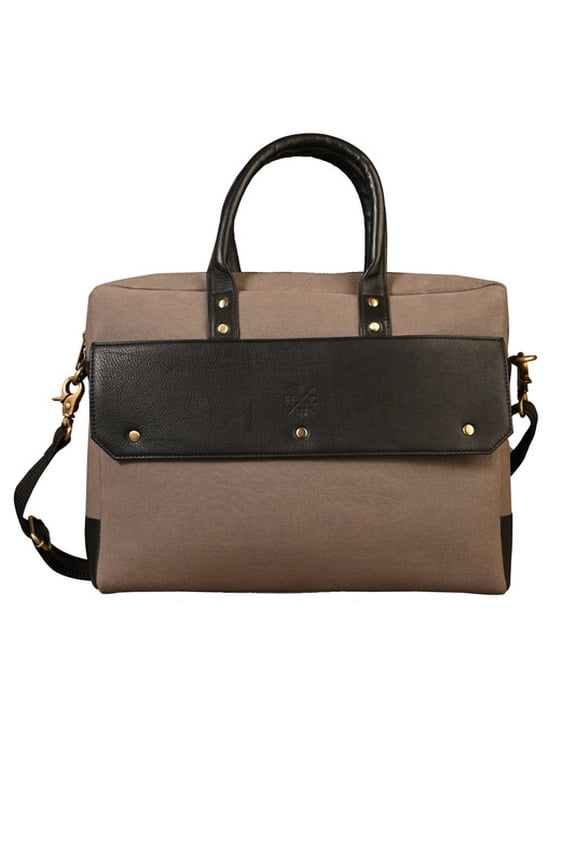 Canvas Laptop Bag Stylish Briefcase with Adjustable Shoulder Strap Multiple Compartment for 13 to 16 Inch