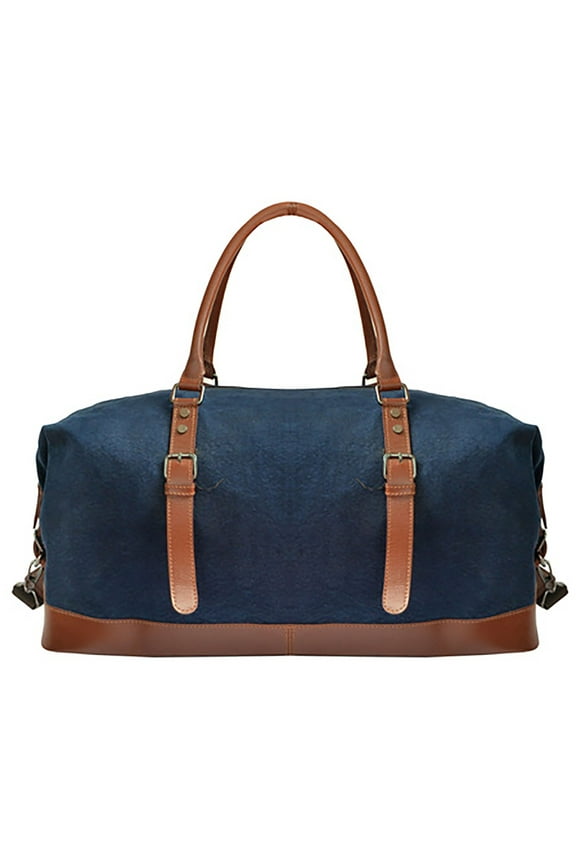 Canvas Leather Cow Hide Carry-On Duffle Weekender Luggage Travel Bag 18J08NV