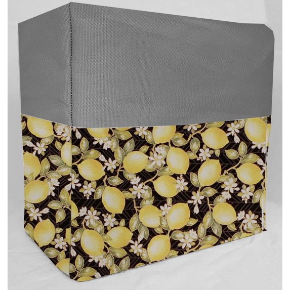 Canvas Lemon Blossoms Bread Machine Cover by Penny's Needful Things (Gray)