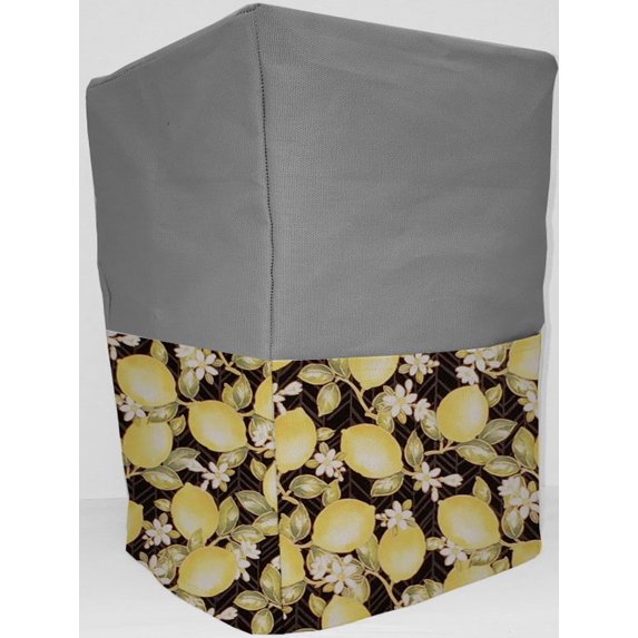 Canvas Lemon Blossoms Coffee Maker Cover by Penny's Needful Things (Gray)
