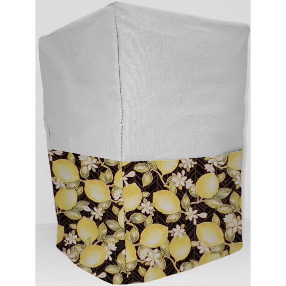 Canvas Lemon Blossoms Coffee Maker Cover by Penny's Needful Things (White)