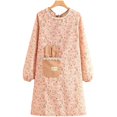 thumbnail image 1 of Canvas Long Sleeve Apron, Stain-proof Breathable Household Cooking Catering Waist Apron, Coveralls, Kitchen Supplies, 1 of 7