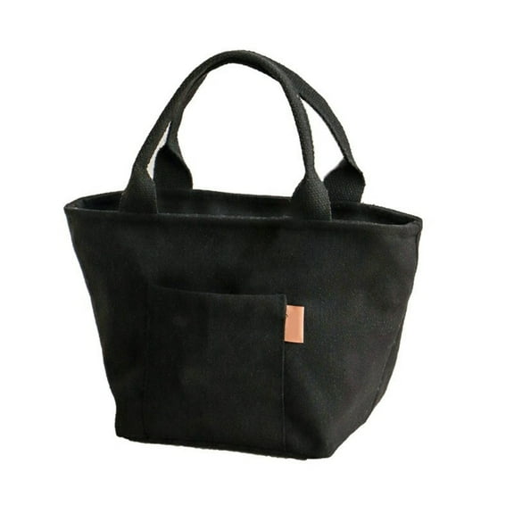 Canvas Lunch Bag Insulated Lunch Toted Bag Lunch Box Container Coolers Bag Reusable with Front Pockets for Women Men Gifts