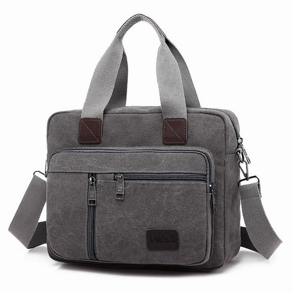 Canvas Men Crossbody Bag Large Capacity Leisure Travel Business Shoulder Bag Retro Tools File Bag