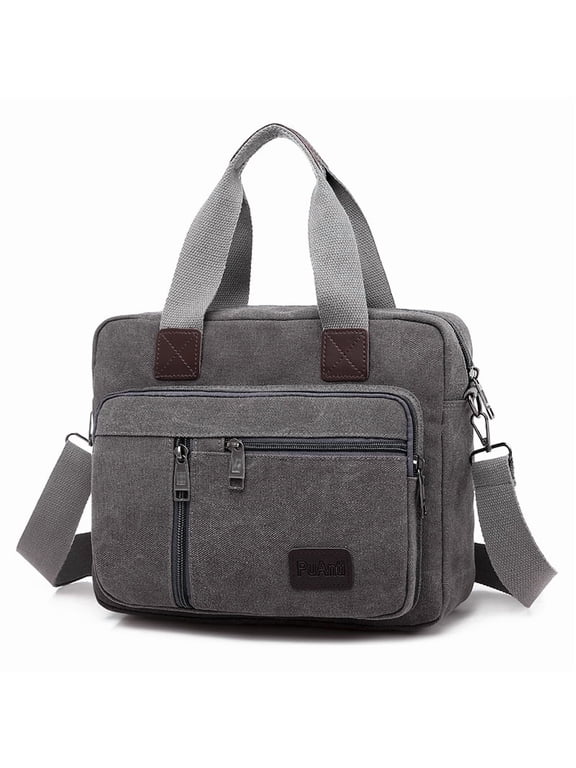 Canvas Men Crossbody Bag Large Capacity Leisure Travel Business Shoulder Bag Retro Tools File Bag
