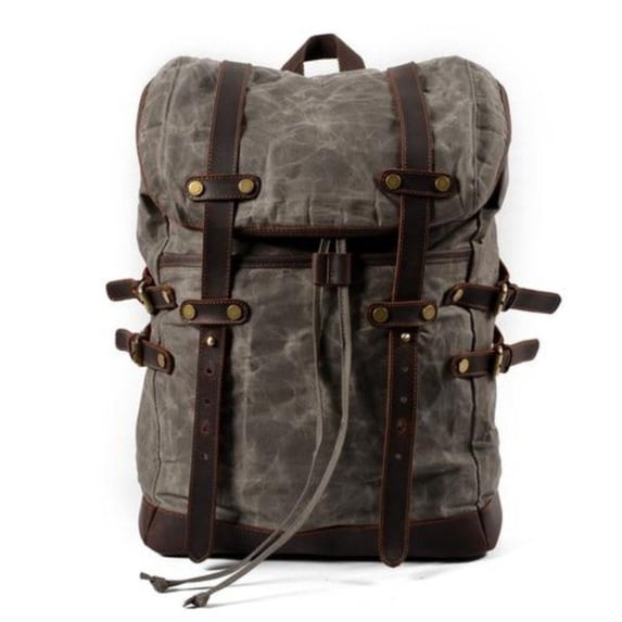 Canvas Men's Bag Leisure Backpack Men's Waterproof Outdoor Travel Bag,Green