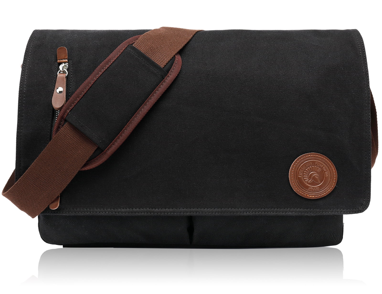 Canvas Messenger Bag 15.6" Laptop Bag for Men Women for School Work