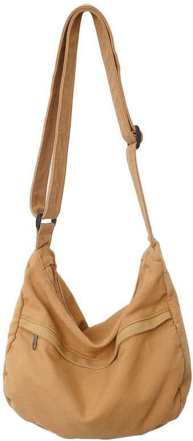 Canvas Messenger Bag Hobo Crossbody Bag for Women Shoulder Tote Handbag Vintage Aesthetic Travel Work