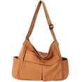 thumbnail image 1 of Canvas Messenger Bag Hobo Shoulder Bag Crossbody Bag with Multiple Pockets Large Tote Bag Handbag for Teen Women Men, 1 of 9