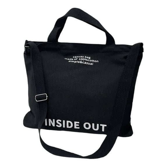 Canvas Messenger Bag Large Capacity Crossbody Bag for Women Men Vintage Shoulder Bag for Work Office College Bookbag(Black)