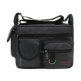 thumbnail image 1 of Canvas Messenger Bag Large Crossbody Bag with Multiple Pockets Canvas Shoulder Tote Bag for Women and Men,Laptop Shoulder Bag, Sling Satchel Purse Messenger Bag Travel Work Tools Bags,Black, 1 of 9