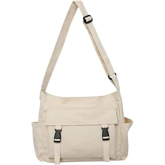 Canvas Messenger Bag Large Hobo Crossbody Bag with Multiple Pockets Canvas Shoulder Tote Bag for Women and Men
