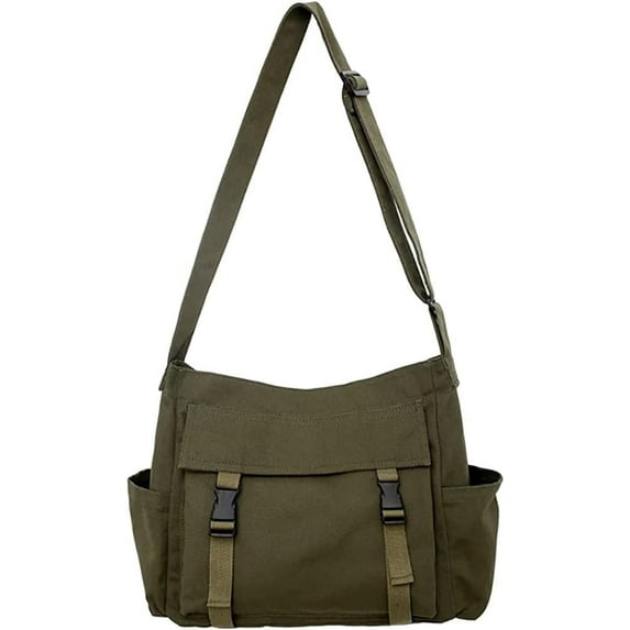 Canvas Messenger Bag Large Hobo Crossbody Bag with Multiple Pockets Canvas Shoulder Tote Bag for Women and Men