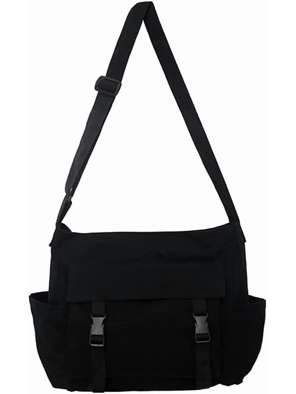 Canvas Messenger Bag Large Hobo Crossbody Bag with Multiple Pockets Canvas Shoulder Tote Bag for Women and Men