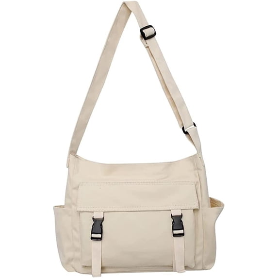 Canvas Messenger Bag Large Hobo Crossbody Bag with Multiple Pockets Canvas Shoulder Tote Bag for Women and Men