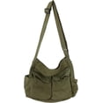 thumbnail image 1 of Canvas Messenger Bag Large Hobo Crossbody Bag with Multiple Pockets Casual Shoulder Tote Bag for Women and Men, 1 of 9