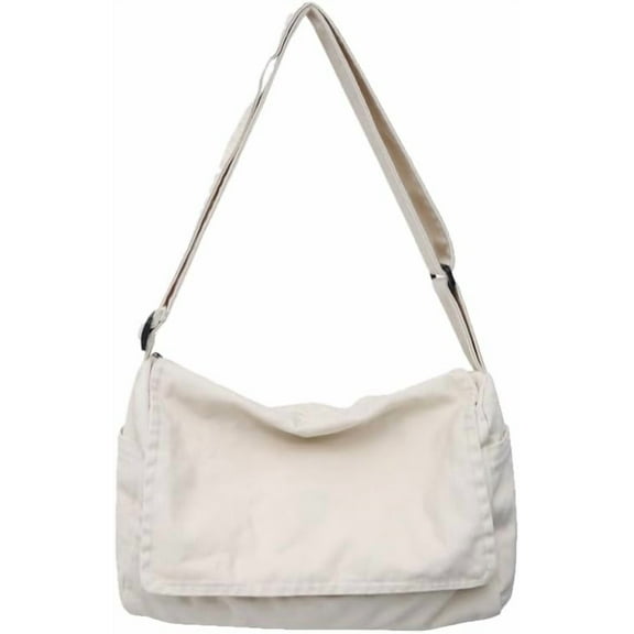 Canvas Messenger Bag Large Satchel Bag Travel Hobo Bag Casual Tote Shoulder Bag for Women and Men