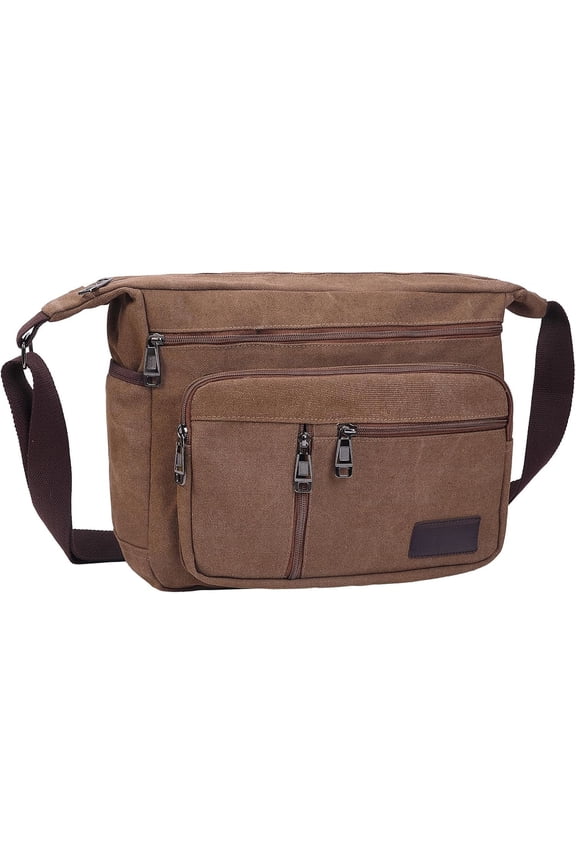 Canvas Messenger Bag, Satchel Bag Canvas Bags Crossbody Laptop Side Bag for Work School Travel