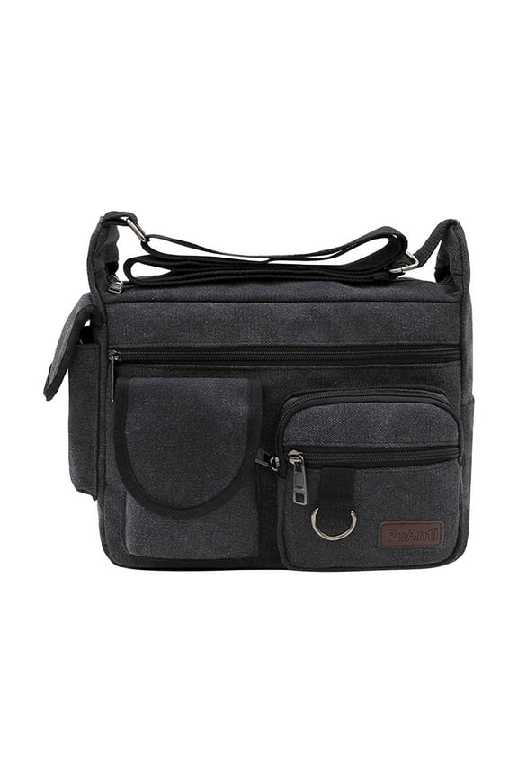 Canvas Messenger Bag Vintage Crossbody Shoulder Bag Tote Bag Casual Hobo Crossbody Shoulder Bag for Women and Men Large Purse Messenger Bag Travel Work Heavy-Duty Military Satchel,Black