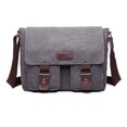 thumbnail image 1 of Canvas Messenger Bag Vintage Laptop Shoulder Bag Military Crossbody Bag - gray, 1 of 5