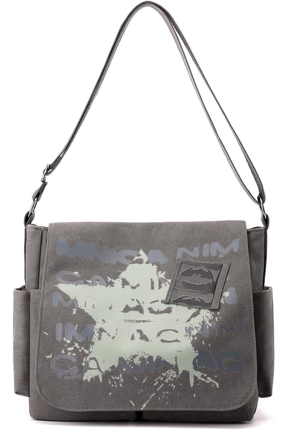 Canvas Messenger Bag for Men and Women Printing Crossbody Satchel for College Work Travel