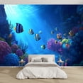 thumbnail image 1 of Canvas Modern Wallpaper Murals 3D Bright Underwater Coral Scene Tropical Fish Peel and Stick Removable Self-Adhesive Wall Stickers for Nursery Kids Bedroom TV Wall Decor, 1 of 5