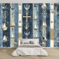 thumbnail image 1 of Canvas Modern Wallpaper Murals 3D Nautical Pattern Anchors Sailboats Denim Texture Peel and Stick Removable Self-Adhesive Wall Stickers for Nursery Kids Bedroom TV Wall Decor, 1 of 5