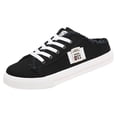 thumbnail image 1 of Canvas Mules Slip on Sneakers Women Tennis Shoes Cute Y2K Breathable Slide in Walking Backless Sports Pumps for Girls Daily Wear Back to School Summer Outdoors Beach Office Rave Black 39(US-7.5), 1 of 5