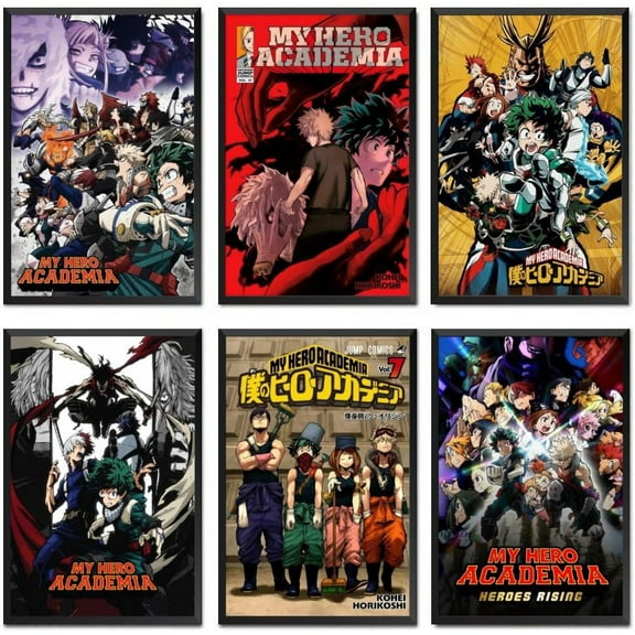 Canvas My Hero Academia Poster (Set Of 6) Unframed Classic Anime Poster Canvas Posters 8x12 inch