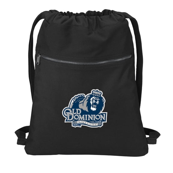 Canvas ODU Backpack Natural Cotton Old Dominion University Cinch Bag Lined and with Wide Straps