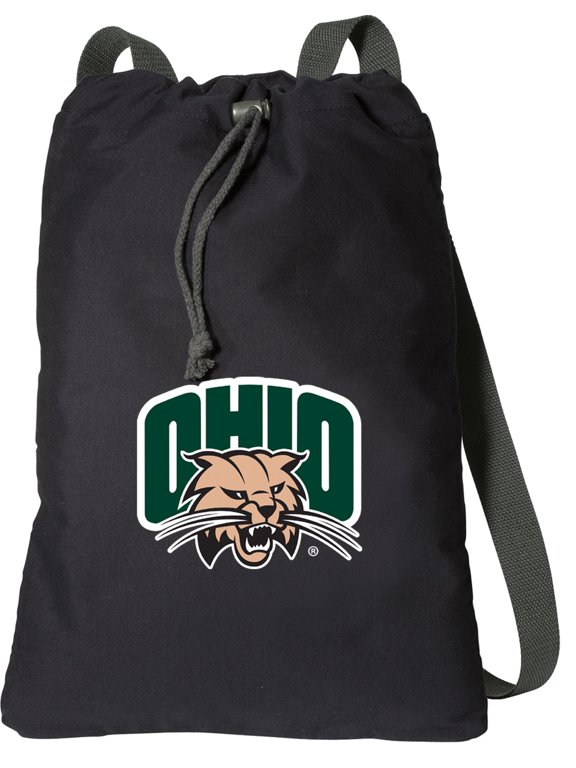 Canvas Ohio Bobcats Backpack Natural Cotton Ohio University Cinch Bag Lined and with Wide Straps