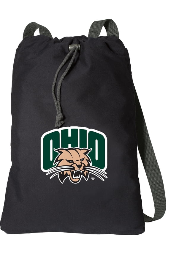 Canvas Ohio Bobcats Backpack Natural Cotton Ohio University Cinch Bag Lined and with Wide Straps