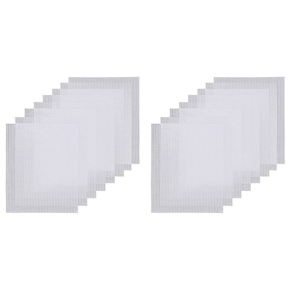 Canvas Pads 16 Pcs White Rectangle Plastic Mesh Sheet Flexible Plastic Canvas for DIY Crafts Embroidery Crafting Knit