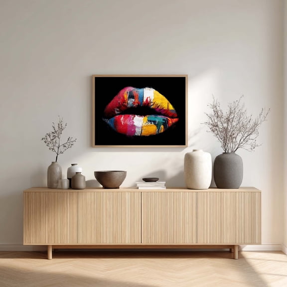 Canvas Painting Colored Lips Abstract Wall Art Pictures for Living Room Bedroom Decoration Canvas Pictures Poster Frameless