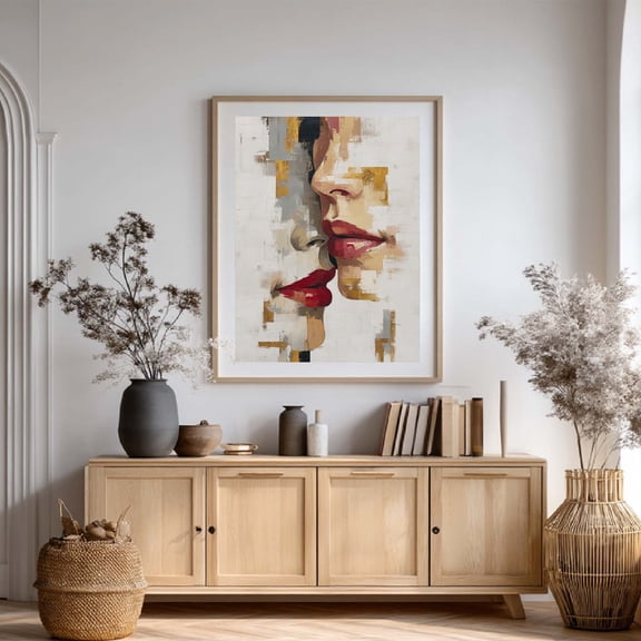 Canvas Painting Couple Lips Abstract Wall Art Pictures for Living Room Bedroom Decoration Canvas Pictures Poster Frameless