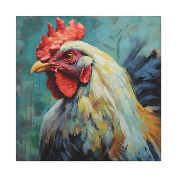 Canvas Painting Print Painted Rooster Canvas Wall Art Farmhouse Decor Gift