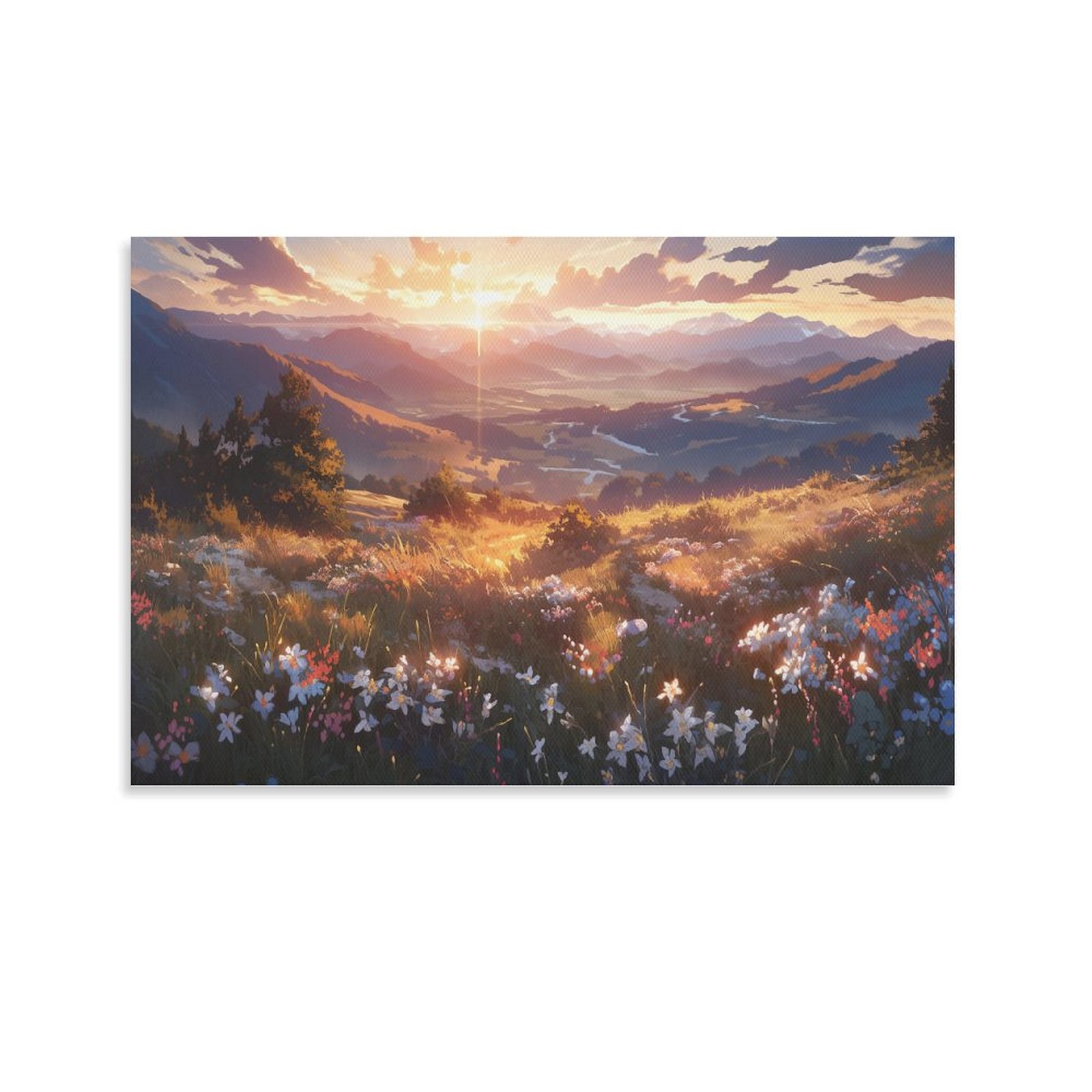 Canvas Painting Sunset in the Valley (100) Poster Art Prints