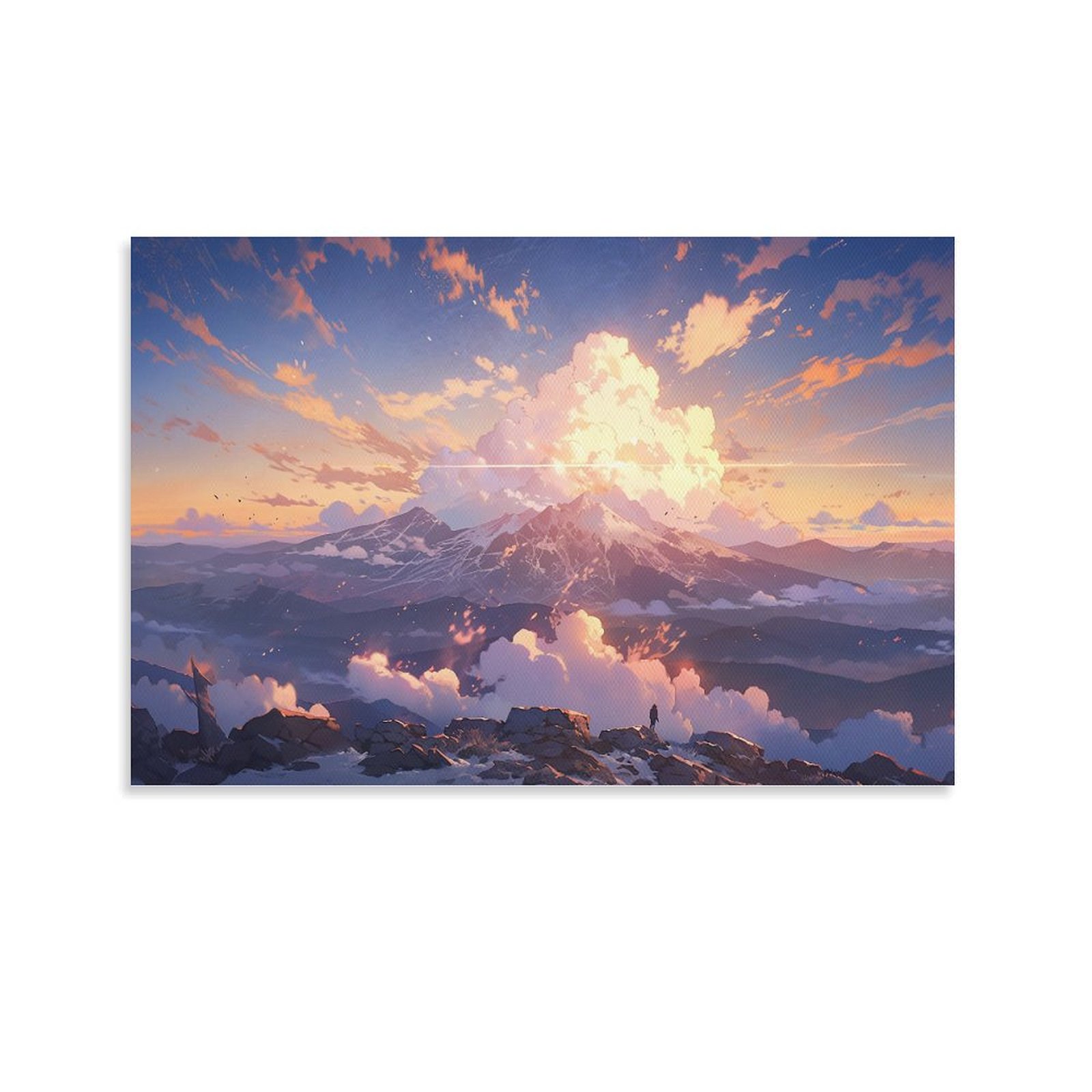 Canvas Painting Sunset in the Valley (427) Poster Art Prints