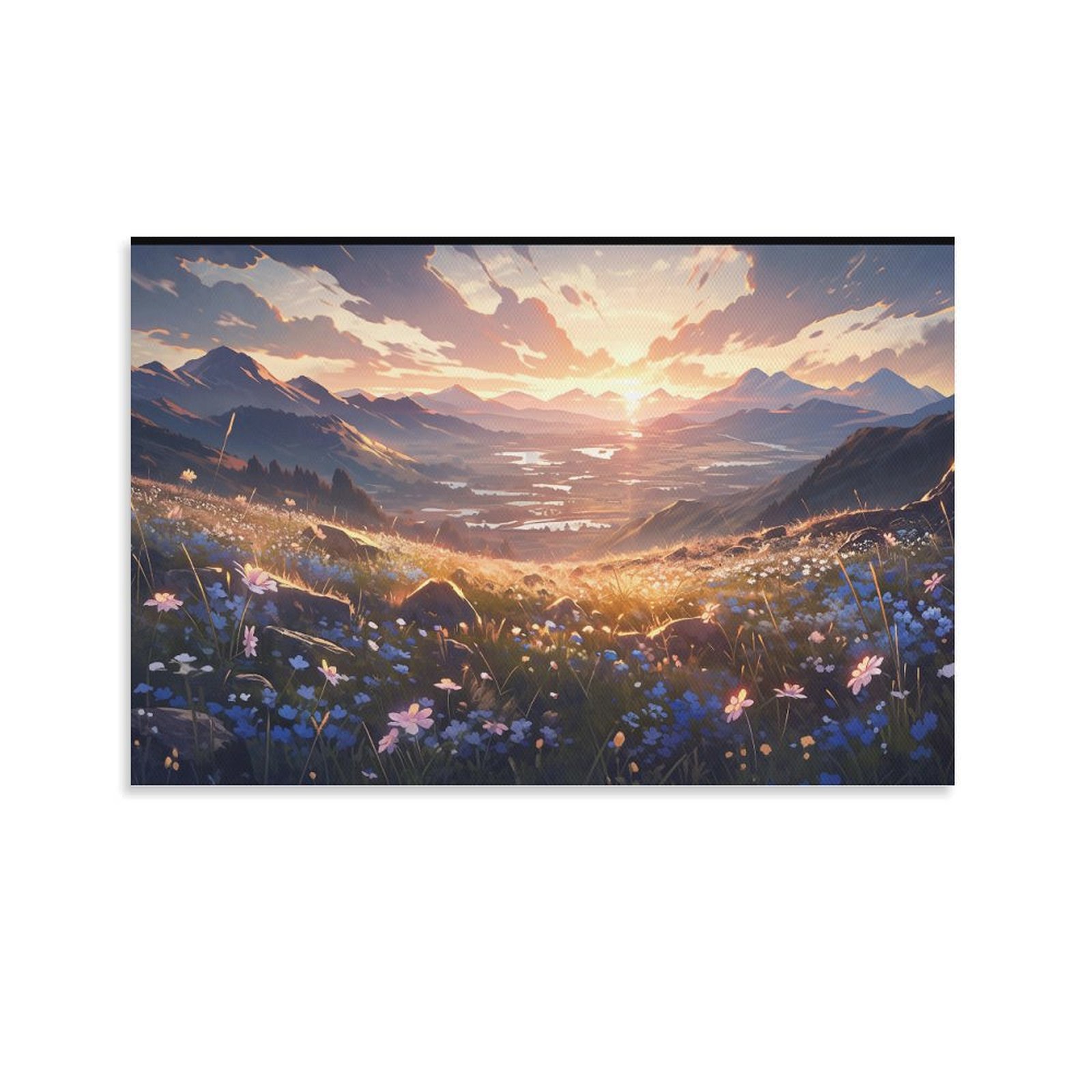 Canvas Painting Sunset in the Valley (55) Poster Art Prints