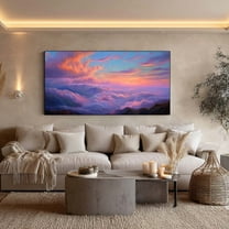 Canvas Painting The Sun Sets Over The Sea Clouds Landscape Wall Art Pictures for Living Room Bedroom Decoration Canvas Pictures Poster Frameless